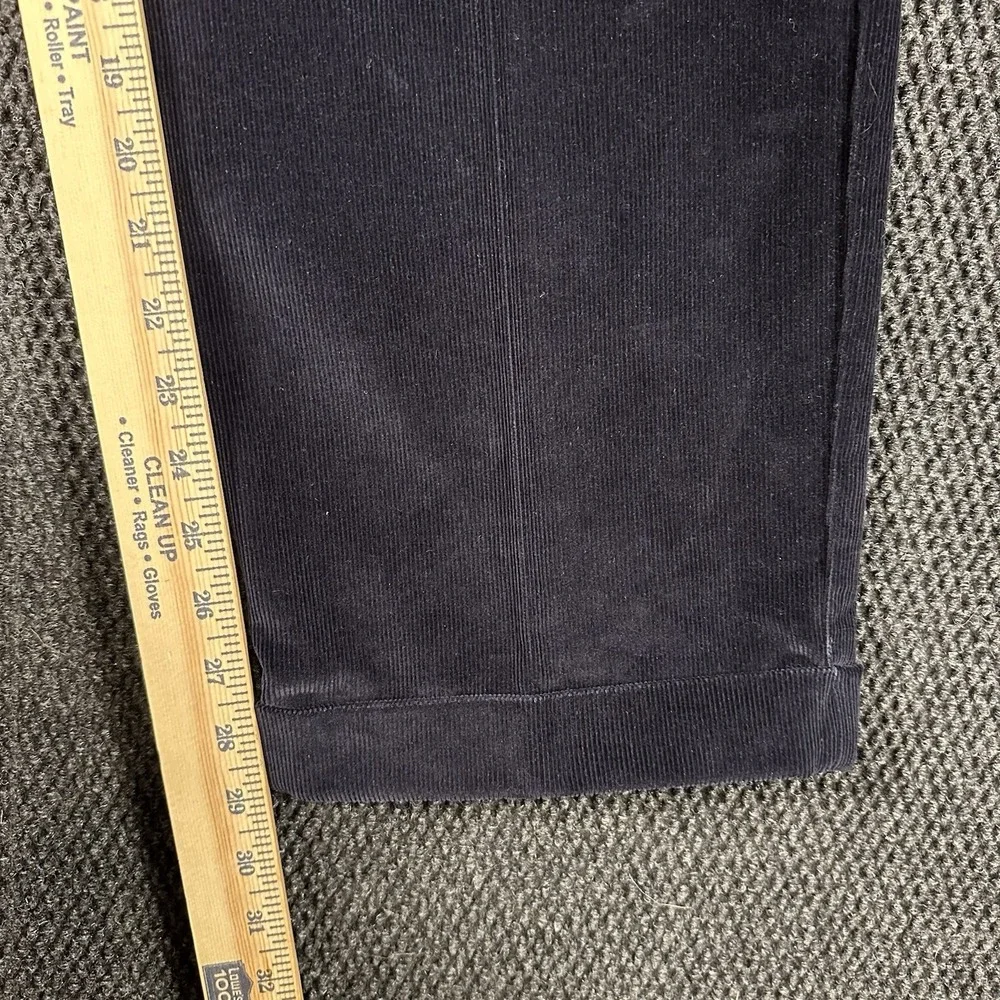 Y2K Dockers Corduroy Pants Men's 36x29 Navy Relaxed Fit Pleated Wide Wale Cuffed